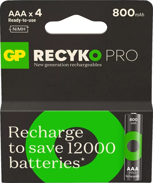 Recyko Pro 800 mAh 8'li Şarj Edilebilir AAA İnce Kalem Pil