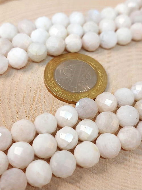 Ay Taşı Faset Kesim YARIM Dizi 8mm (18cm uzunluğundadır)