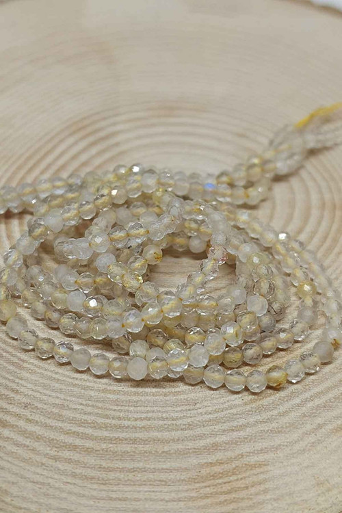 Gold Beril Taşı YARIM Dizi 2,5mm (17cm uzunluğundadır)