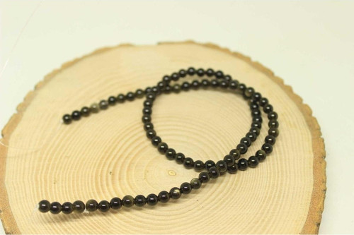 Golden & Siyah Obsidyen Taşı Dizi 4,5mm