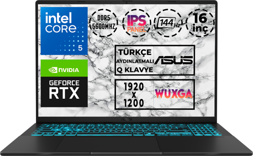 Vivobook 16 Core 5 210H 40GB 512GB SSD 6 GB RTX4050 144Hz 16" Fdos Gaming V3607VU-RP288 022