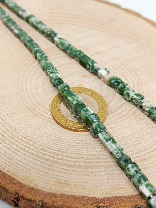 Jasper Taşı Küp Şekilli YARIM Dizi 4mm (18cm uzunluğundadır)