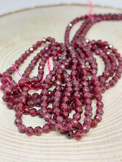 Lal (Garnet - Granat ) Taşı YARIM Dizi 3mm (17cm uzunluğundadır)