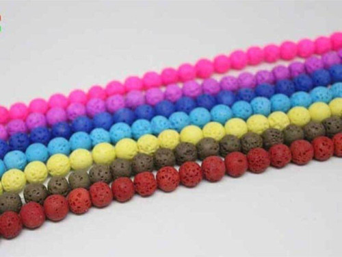 Lav Taşı Fosforlu Pembe Renkli Dizi 8mm