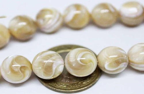 Sedef Taşı 12mm/3 Adet (karamel)
