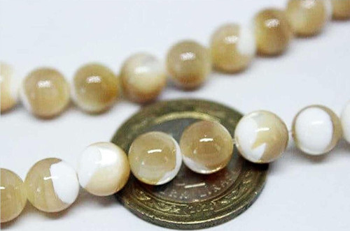Sedef Taşı 8mm/5 Adet (karamel)