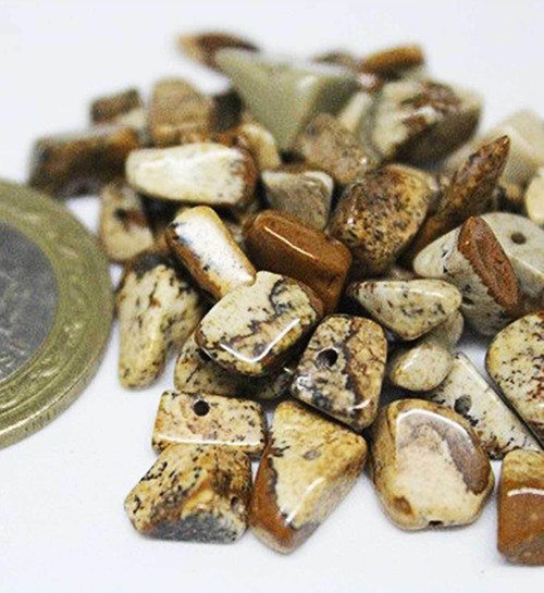 Delikli Jasper Taşı Mini Boy 50 Adet