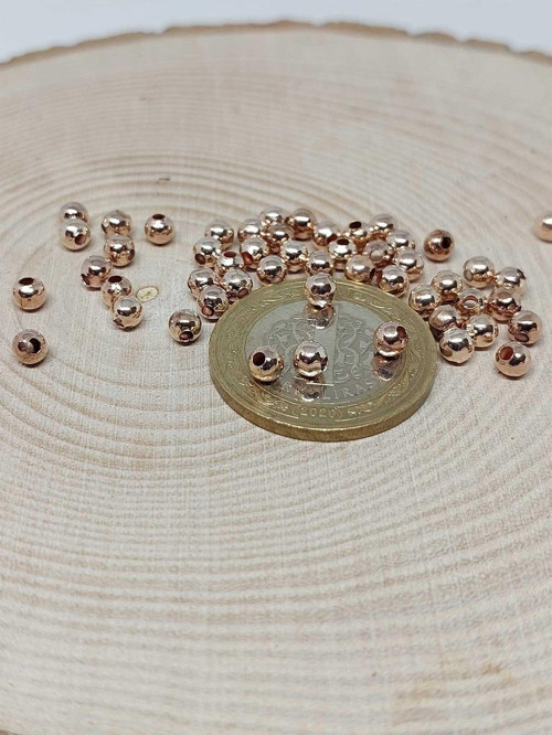 Rose Renk Metal Ara Malzeme 4mm/100 Adet