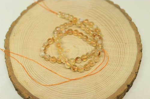 Sitrin Taşı Açık & Koyu Karışık Renk Yarım Dizi 6mm (18cm Uzunluğundadır)