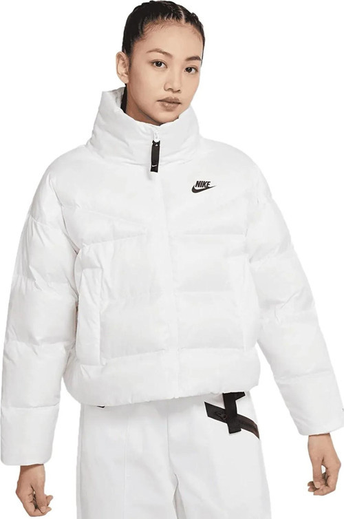 Sportswear Down Fill Therma Fit City Series Full Zip Kadın Bol Kesim Kaz Tüyü Spor Ceket Beyaz
