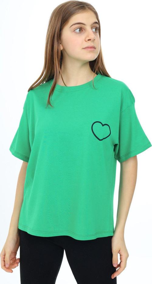 Angelos Gırls Kız Çocuk Kalp Baskılı T-Shirt 9-14 Yaş Lx5013