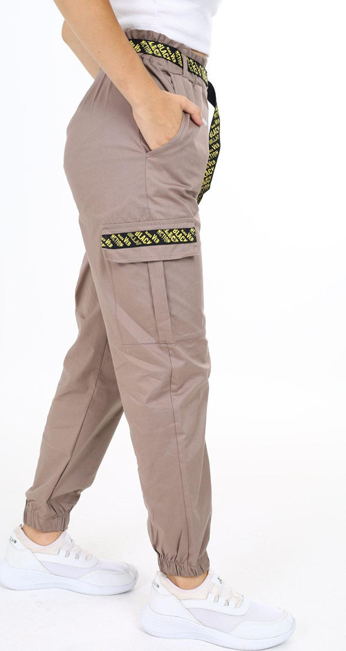 Angelos Gırls Kız Çocuk Kargo Cepli Ve Kemer Aksesuarlı Jogger Gabardin Pantolon 9-14 Yaş 5311