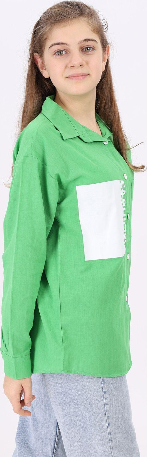 Angelos Gırls Kız Çocuk Fashion Baskılı Gömlek 9-14 Yaş Lx194