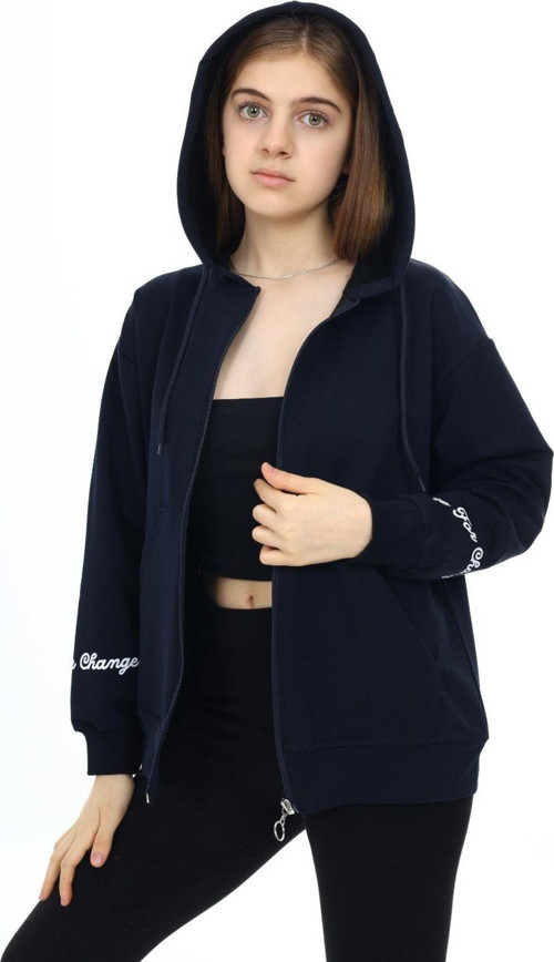 Angelos Gırls Kız Çocuk Fermuarlı Kapüşonlu Sweatshirt 2 İplik 9-14 Yaş Wap7123