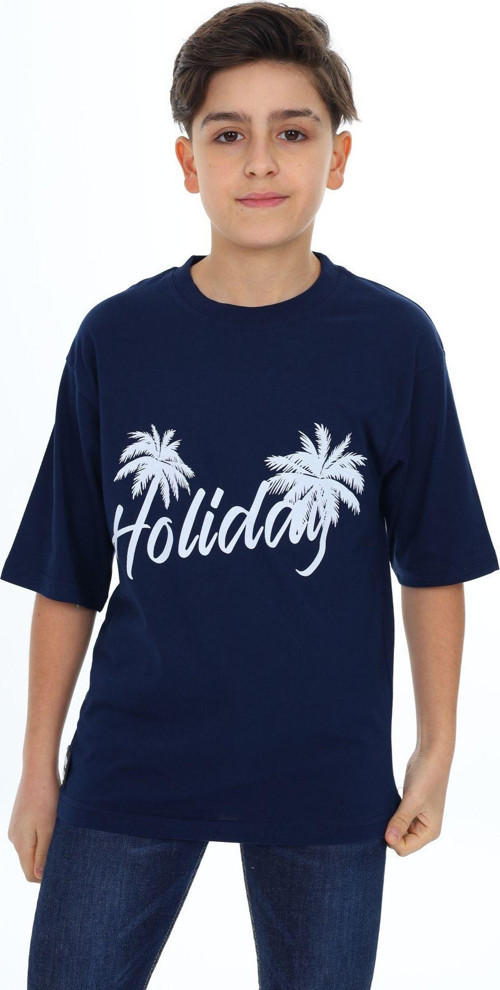 Angelos Gırls Erkek Çocuk Holiday Baskılı T-Shirt 9-14 Yaş Lx7099