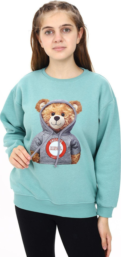 Angelos Gırls Kız Çocuk Ayıcık Baskılı Sweatshirt 7-13 Yaş Lx282