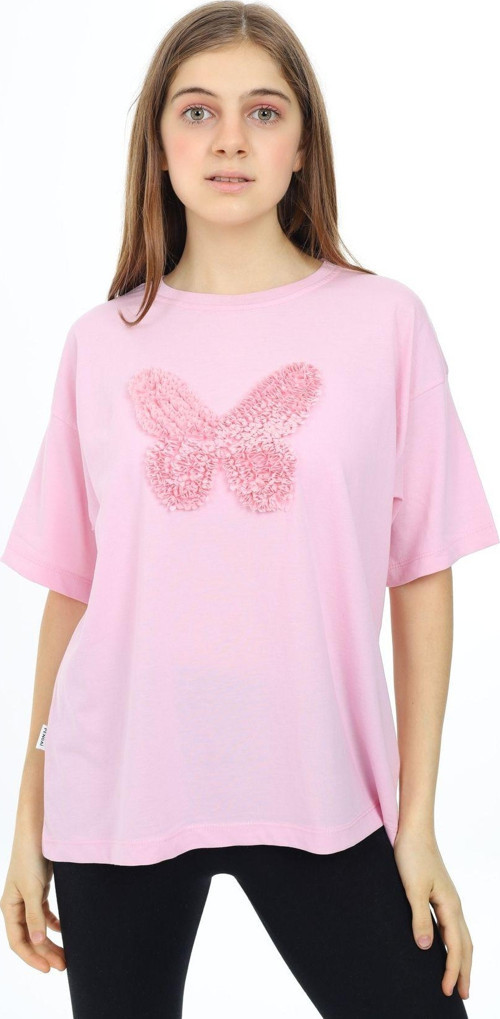 Angelos Gırls Kız Çocuk Kelebek Baskılı T-Shirt 9-14 Yaş Lx5037