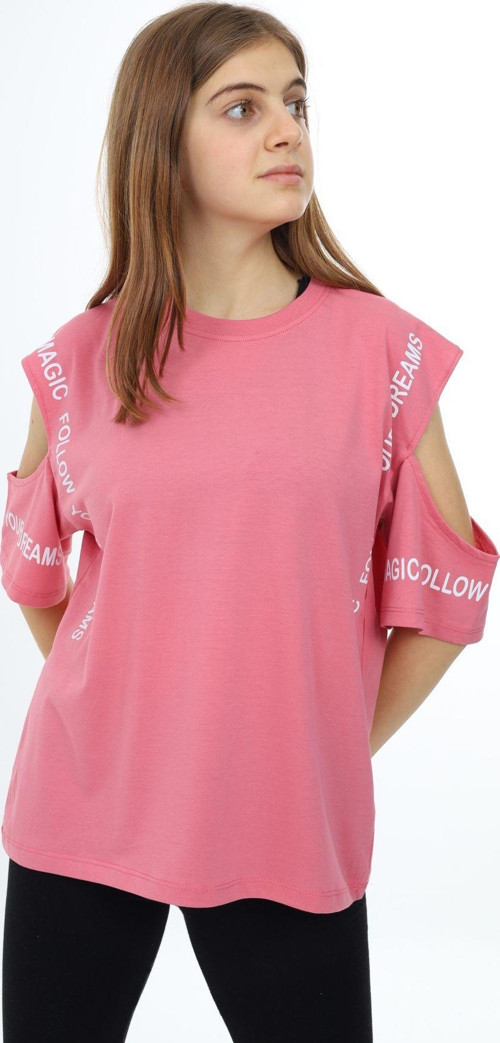 Angelos Gırls Kız Çocuk Omuzları Açık T-Shirt 9-14 Yaş Lx5017