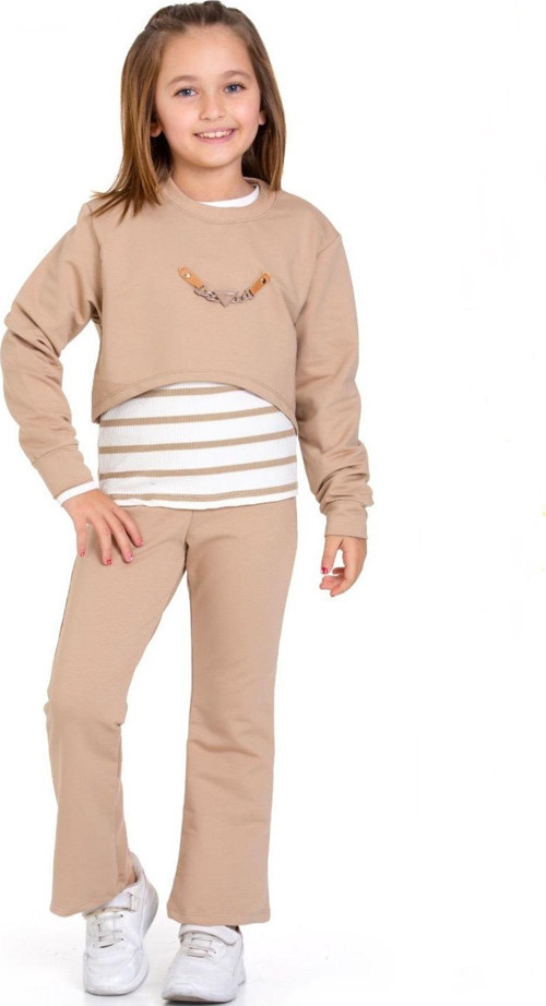 Angelos Gırls Kız Çocuk 3'Lü Takım (Pantolon+Bluz+T-Shirt) 12125