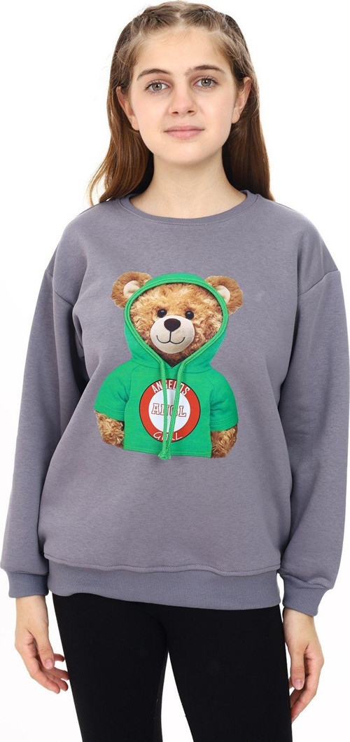 Angelos Gırls Kız Çocuk Ayıcık Baskılı Sweatshirt 7-13 Yaş Lx282