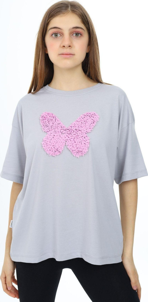 Angelos Gırls Kız Çocuk Kelebek Baskılı T-Shirt 9-14 Yaş Lx5037