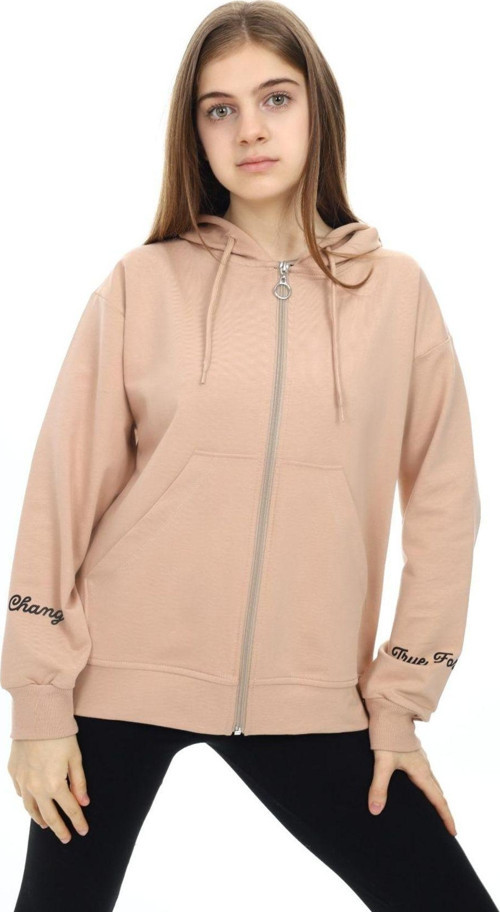 Angelos Gırls Kız Çocuk Fermuarlı Kapüşonlu Sweatshirt 2 İplik 9-14 Yaş Wap7123