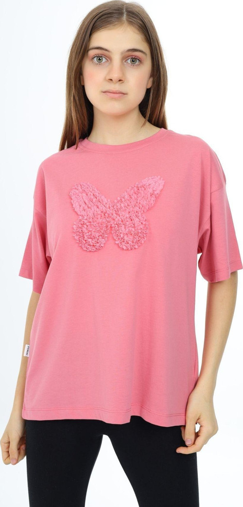 Angelos Gırls Kız Çocuk Kelebek Baskılı T-Shirt 9-14 Yaş Lx5037