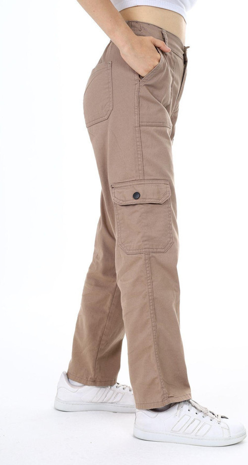 Angelos Gırls Kız Çocuk Kargo Cepli Gabardin Pantolon 9-14 Yaş Lx257