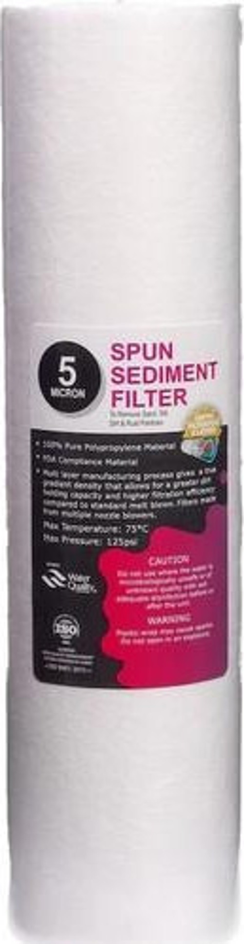 Su Arıtma Cihazı Filtresi 5 Mikron Sediment Spun Filtre Açık Kasalı Cihazlar Için 1. Aşama Filtresi