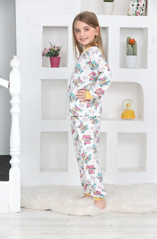 Angelos Gırls Kız Çocuk Pilot Koala Baskılı Pijama Takımı 1-11 Yaş 4924-26