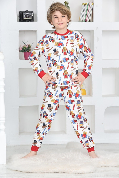 Angelos Gırls Erkek Çocuk Baskılı Pijama Takımı 1-11 Yaş 4924-26