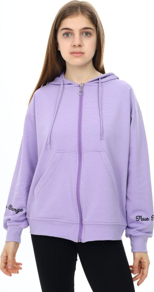 Angelos Gırls Kız Çocuk Fermuarlı Kapüşonlu Sweatshirt 2 İplik 9-14 Yaş Wap7123