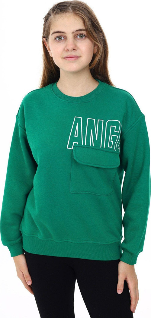 Angelos Gırls Kız Çocuk Baskılı 3 İplik Cep Detaylı Sweatshirt 7-13 Yaş Lx281