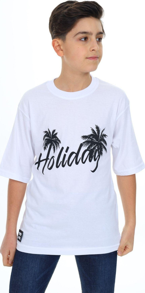 Angelos Gırls Erkek Çocuk Holiday Baskılı T-Shirt 9-14 Yaş Lx7099