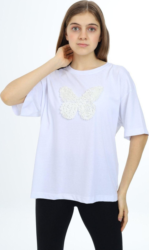 Angelos Gırls Kız Çocuk Kelebek Baskılı T-Shirt 9-14 Yaş Lx5037