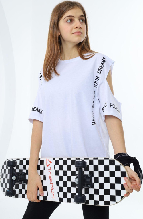 Angelos Gırls Kız Çocuk Omuzları Açık T-Shirt 9-14 Yaş Lx5017