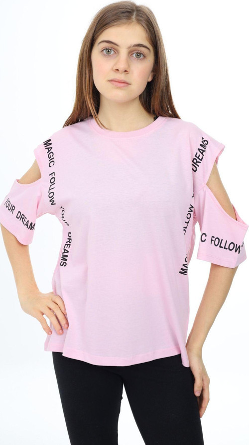 Angelos Gırls Kız Çocuk Omuzları Açık T-Shirt 9-14 Yaş Lx5017