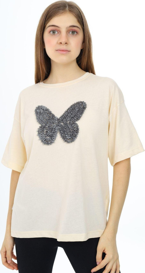 Angelos Gırls Kız Çocuk Kelebek Baskılı T-Shirt 9-14 Yaş Lx5037