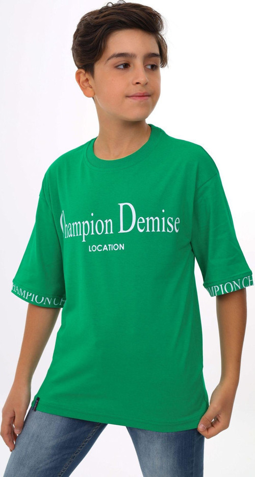Angelos Gırls Erkek Çocuk Kol Uçları Yazı Baskılı T-Shirt 9-14 Yaş Lx7060