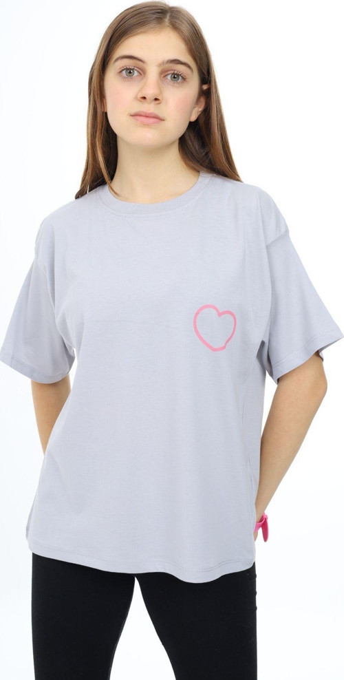 Angelos Gırls Kız Çocuk Kalp Baskılı T-Shirt 9-14 Yaş Lx5013