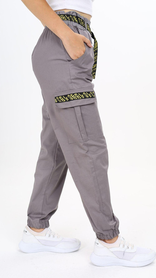 Angelos Gırls Kız Çocuk Kargo Cepli Ve Kemer Aksesuarlı Jogger Gabardin Pantolon 9-14 Yaş 5311