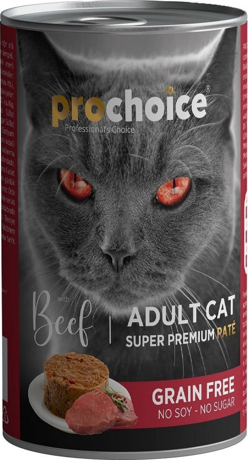 Sığır Etli Şekersiz Tahılsız Ezme Yetişkin Kedi Konservesi 400 gr