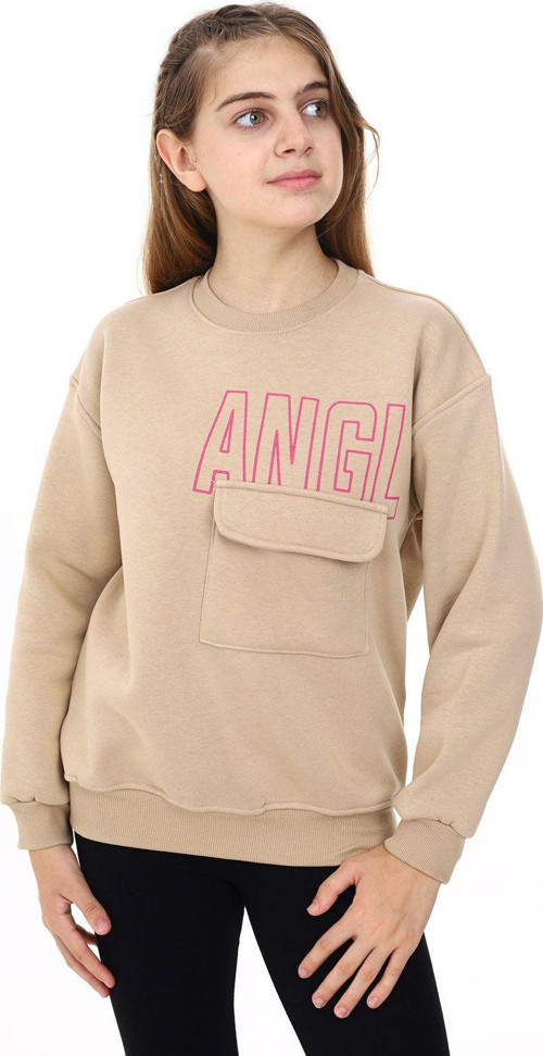 Angelos Gırls Kız Çocuk Baskılı 3 İplik Cep Detaylı Sweatshirt 7-13 Yaş Lx281