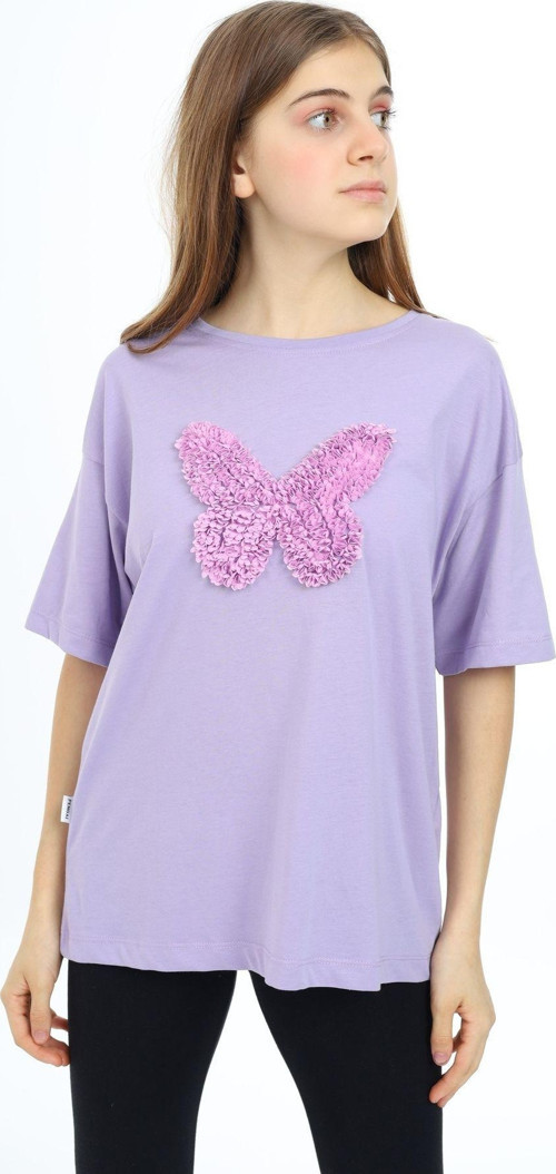 Angelos Gırls Kız Çocuk Kelebek Baskılı T-Shirt 9-14 Yaş Lx5037