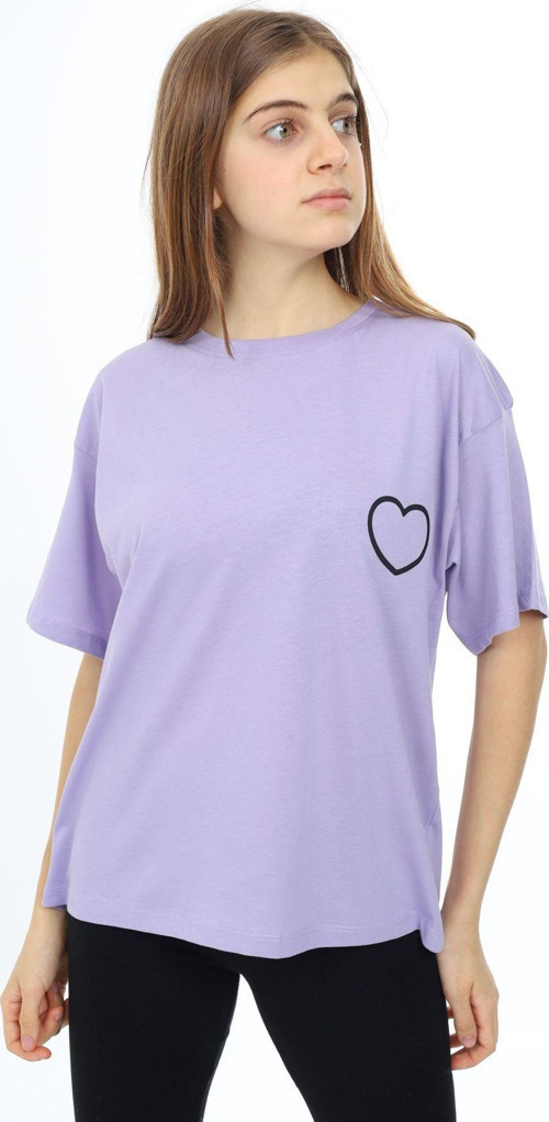 Angelos Gırls Kız Çocuk Kalp Baskılı T-Shirt 9-14 Yaş Lx5013