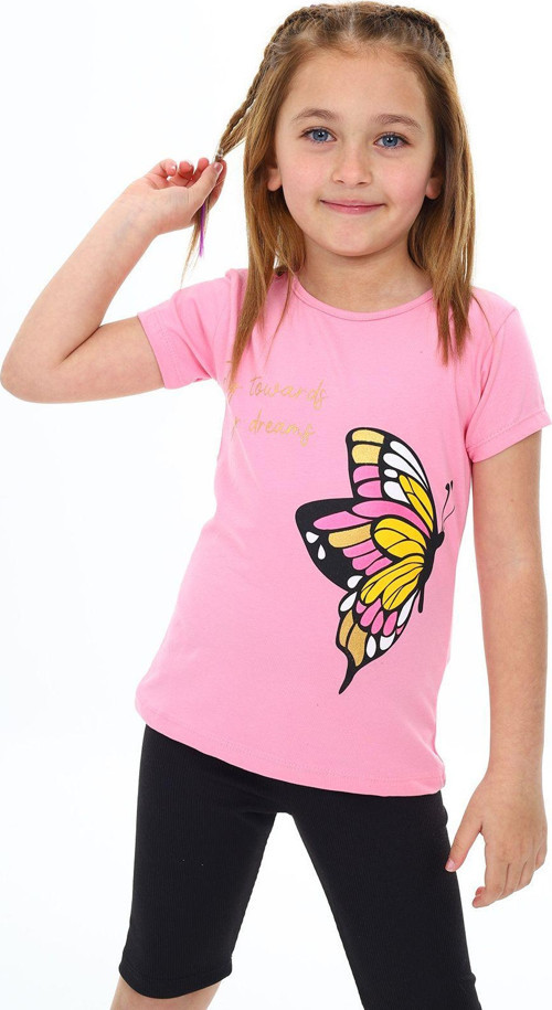 Angelos Gırls Kız Çocuk Kelebek Baskılı T-Shirt Pz106.5