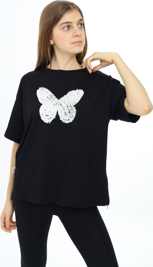 Angelos Gırls Kız Çocuk Kelebek Baskılı T-Shirt 9-14 Yaş Lx5037