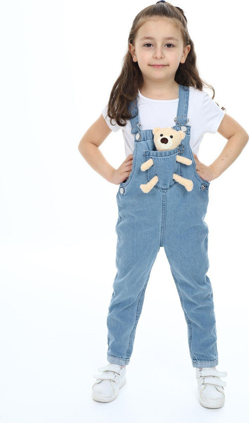 Angelos Gırls Kız Çocuk Jean Salopet-Peluş Ayıcıklı- 2-13 Yaş 0095