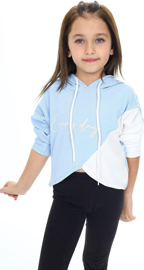 Angelos Gırls Kız Çocuk Crop Sweatshirt-Kapüşonlu-Garnili 6-13 Yaş 9332