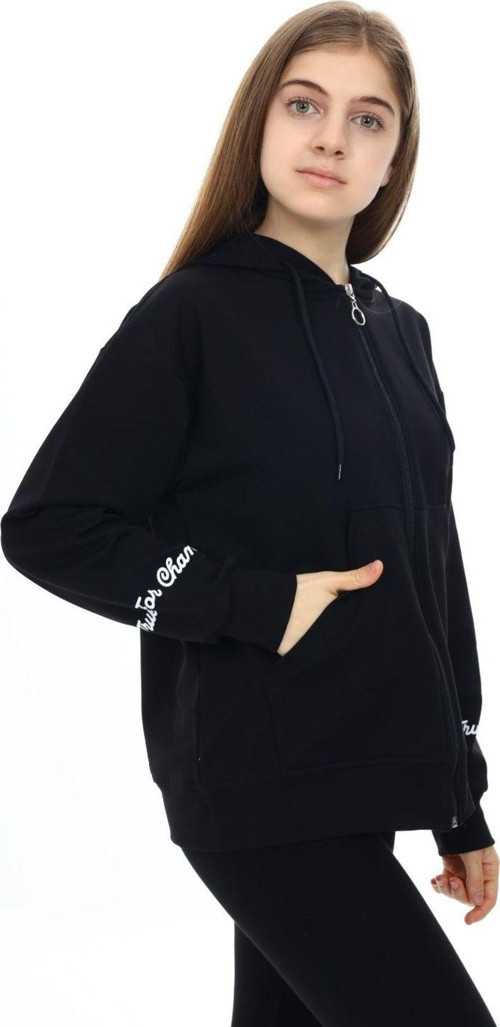 Angelos Gırls Kız Çocuk Fermuarlı Kapüşonlu Sweatshirt 2 İplik 9-14 Yaş Wap7123